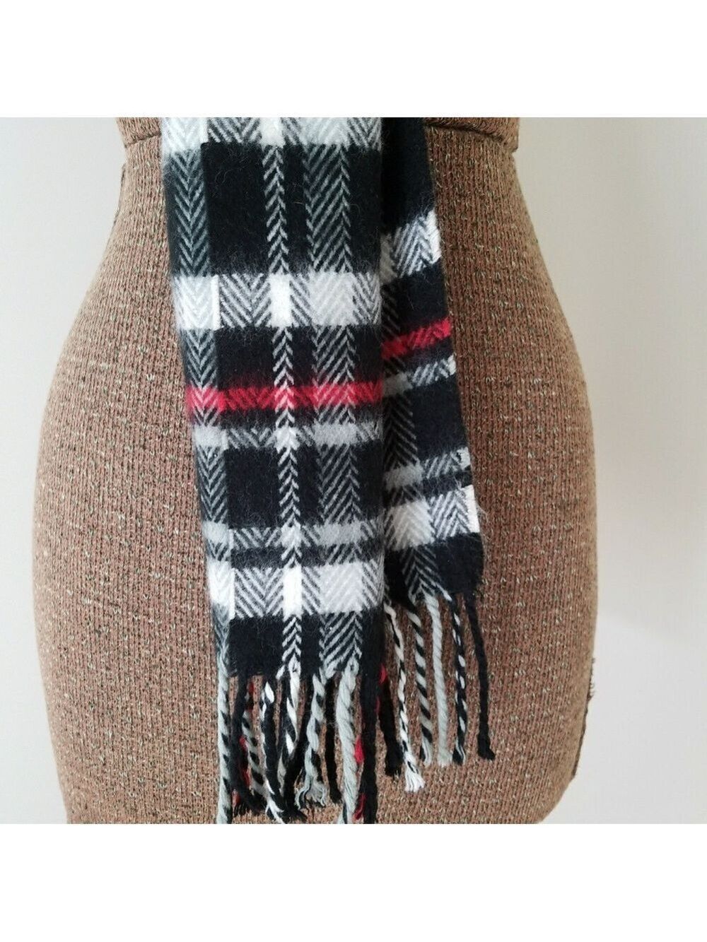 Plaid Black and Red Women's Scarf
